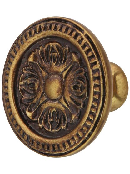Eastlake Round Cabinet Knob - 1 1/2 inch Diameter in Cottage Antique.